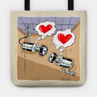 Happy Valentines CCTV cameras. A funny gift for Valentines. Tote