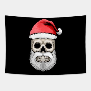 Skull Santa Hat And Beard Christmas Halloween Hallowxmas Tapestry