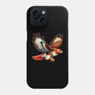 Flying Red Tailed Hawk Phone Case