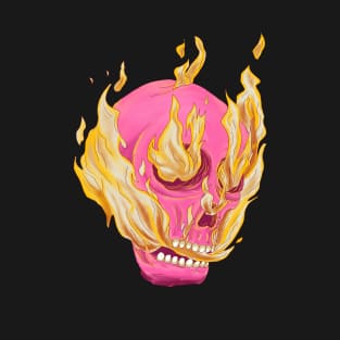 Skull in Fire Magenta version T-Shirt