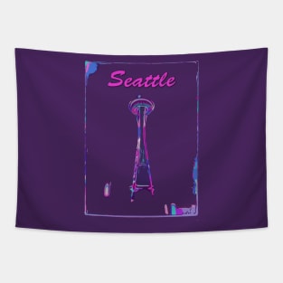 False color Seattle Space Needle Tapestry