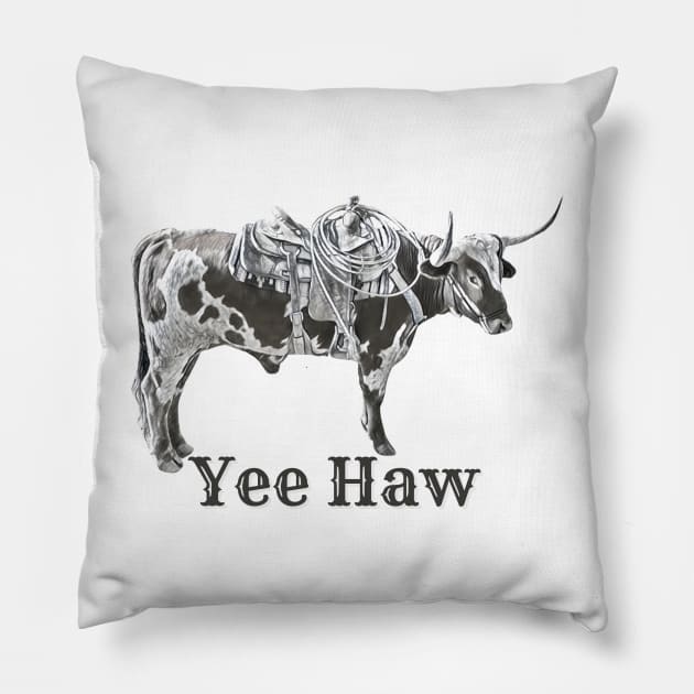 Yee Haw Cowboy Pillow by The Farm.ily