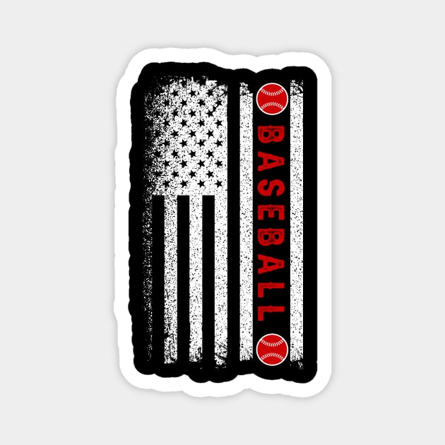 Baseball American Flag Magnet by Monosshop