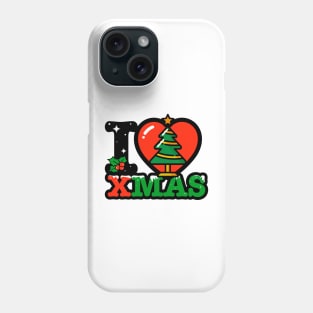 I heart Christmas tree  xmas Phone Case