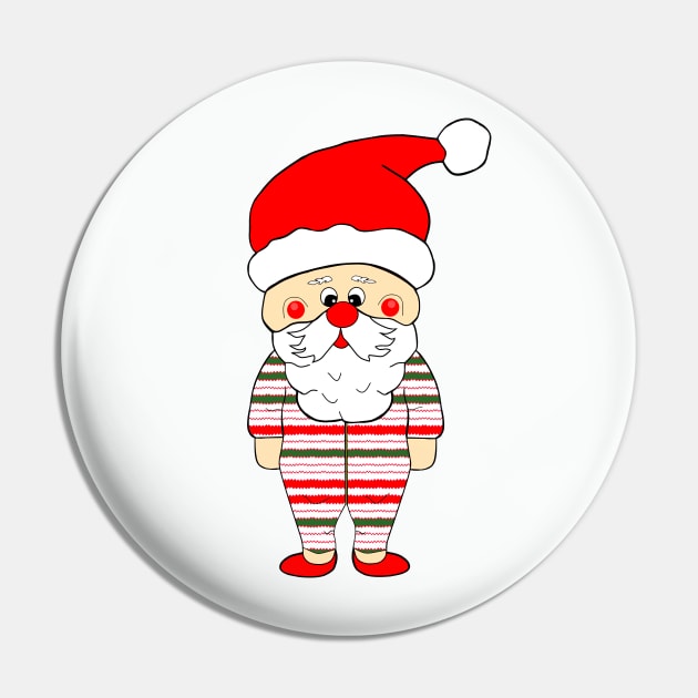 Striped Santa Pin by SartorisArt1