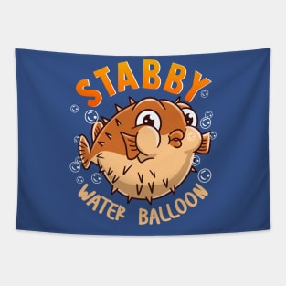 Pufferfish Stabby Water Balloon Tapestry