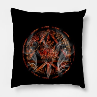 ANCIENT WATER SYMBOL - flames of hell Pillow