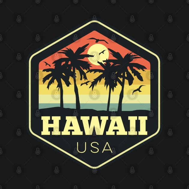 Hawaii USA Hexagon Adventure Badge by DetourShirts