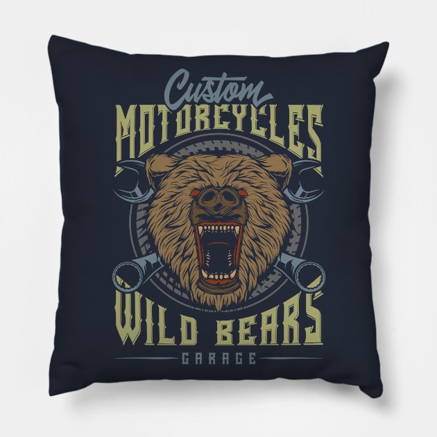 Wild bears Pillow by peace and love