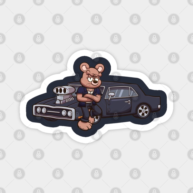 Fast And Angry Teddy Bear Magnet by TheMaskedTooner