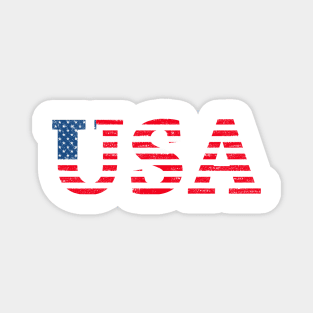 Vintage USA flag text Magnet