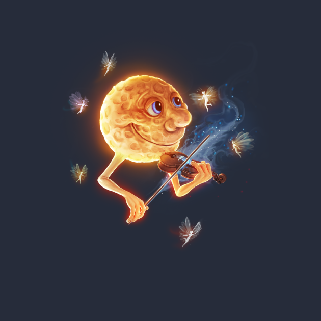 Dancing by the Moon - Moon Fantasy Fairies Violin Magic Music - T-Shirt