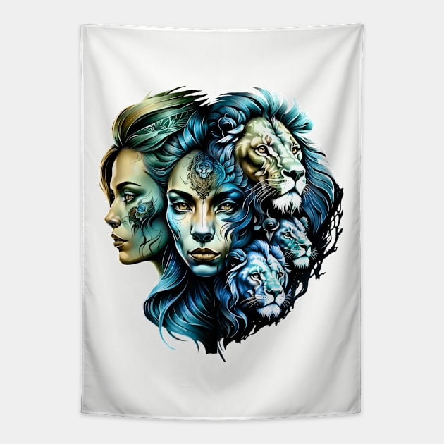 The Powerful Presence of Lions Tapestry by Nicky2342
