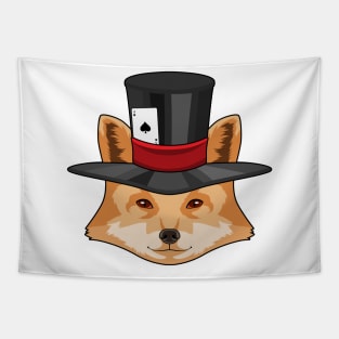 Fox at Poker with Poker card Tapestry