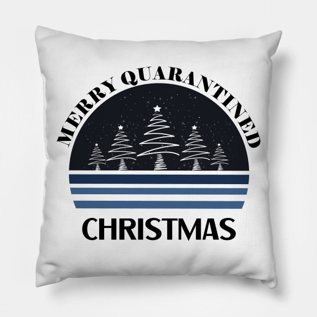 Merry Quarantined Christmas Trees Pillow by NickDsigns