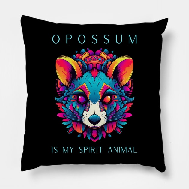 Opossum Is My Spirit Animal Pillow by RefinedApparelLTD
