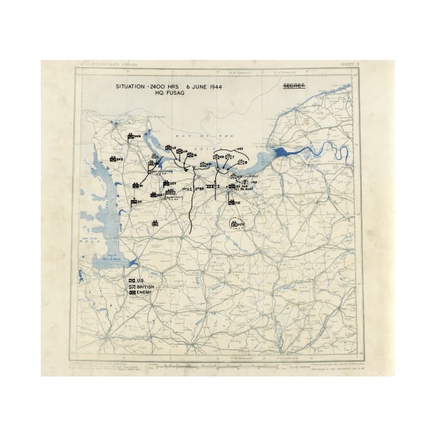 Normandy campaign map, 1944 (C026/8911) by SciencePhoto
