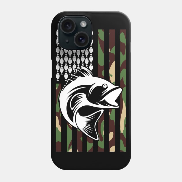 Fishing Tshirt Camouflage USA Flag for Bass Fisherman Phone Case by busines_night