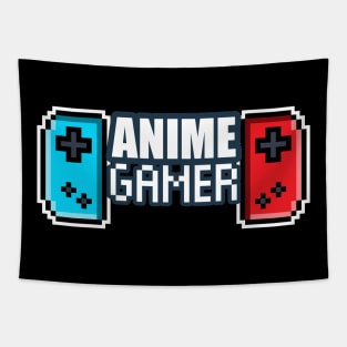 Anime Gamer - 8-bit Retro Pixel Classic Nostalgia Video Games Tapestry