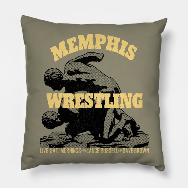 Memphis Wrestling with Lance Russell and Dave Brown Pillow by rt-shirts