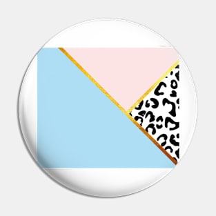 Abstract black and white leopard print, color blocking blue Pin