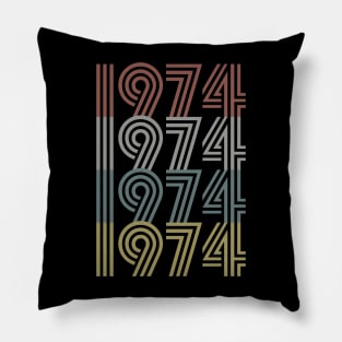 1974 Birth Year Retro Style Pillow