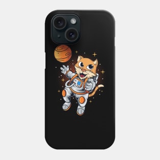 cat space planet Phone Case