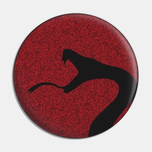 Distressed Minimalistic Sun Snake Silhouette Red Pin