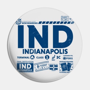 Vintage Indianapolis IND Airport Code Travel Day Retro Travel Tag Pin