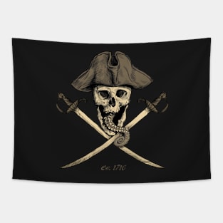 Black Flag Pirate Skull Tapestry