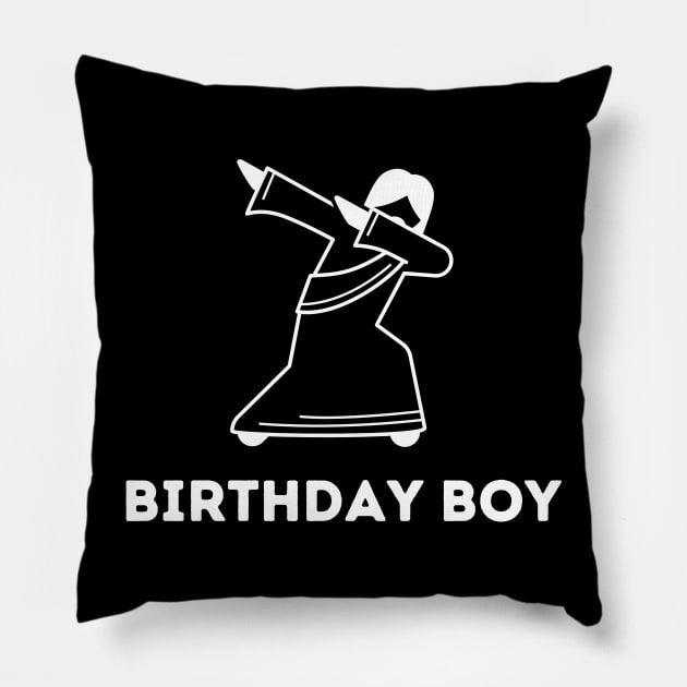 Funny Jesus Christmas Dabbing Birthday Boy Pillow by Marham19