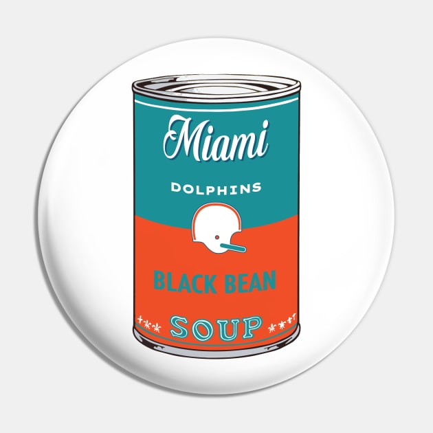 Miami Dolphins Soup Can Pin by Rad Love