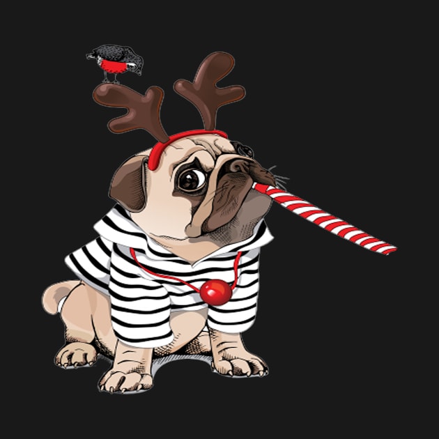 Merry Christmas with the cutest PUG ever by ARTshirts