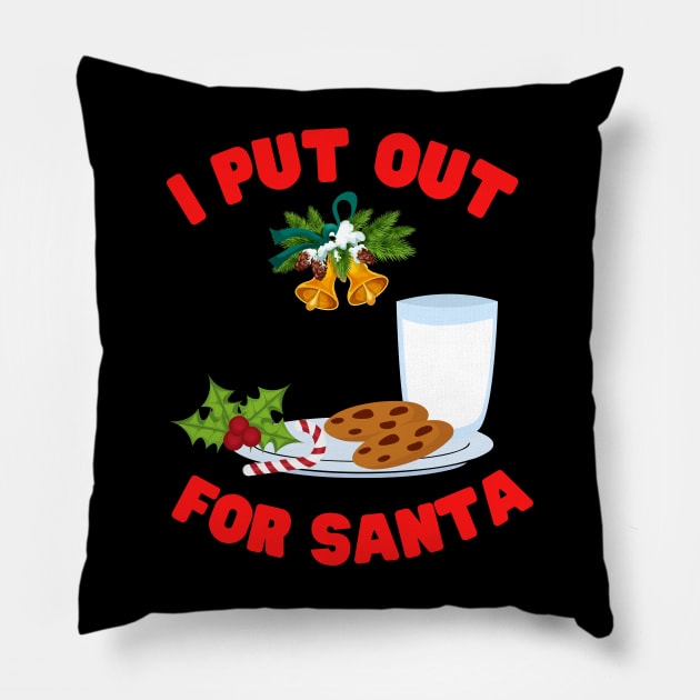 I Put Out For Santa, Christmas, Holiday, Merry Christmas, Chimney, Stars, Santa, Gift For Christmas, Gift For Her, Gift For Women, Gift For The Holiday, Cookies and Milk For Santa Pillow by DESIGN SPOTLIGHT