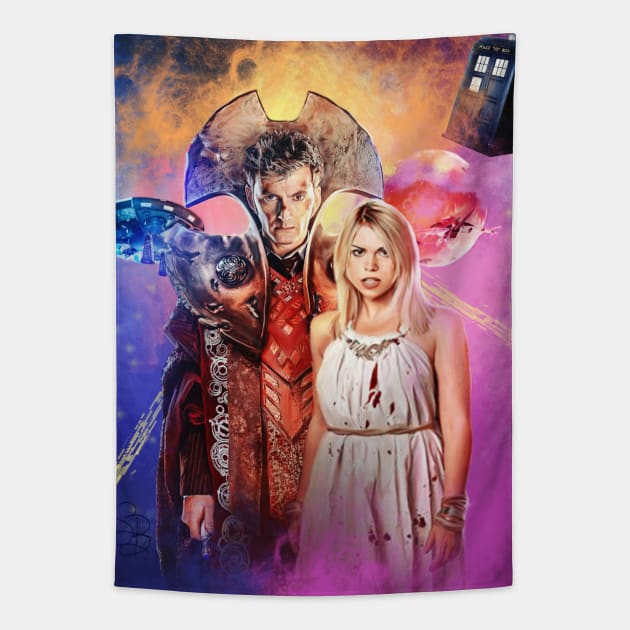 Doctor Who. Ten and Rose. Time Lord Victorious. Tapestry by stacyabrightart