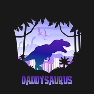 Daddysaurs T-Rex Daddy Saurus Matching Dinosaur T-Shirt