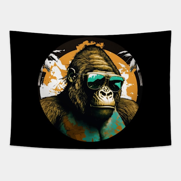 Shades of Toughness - Cool Gorilla Tapestry by teehood