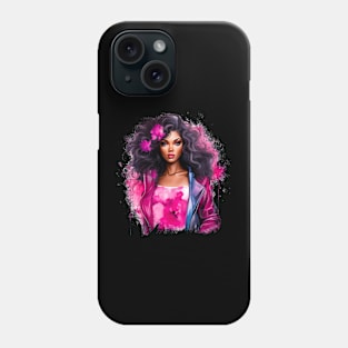 Pink Cute Afro Girl Phone Case