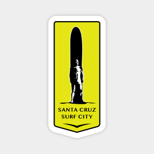 Surf City Santa Cruz California Surfer Statue Bill Lidderdale Sticker Magnet