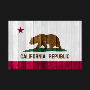 California State Flag Wood plank - Californian USA America T-Shirt