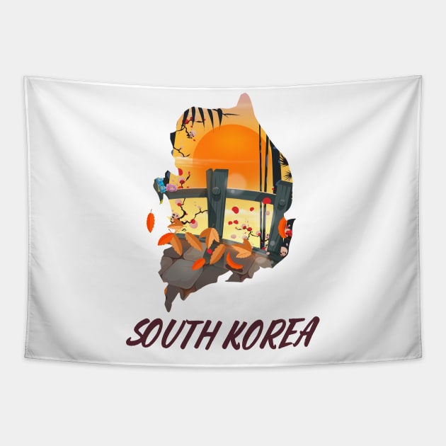 South Korea Tapestry by nickemporium1