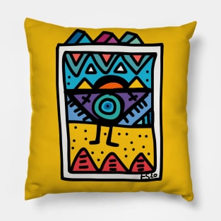 African Street Art Graffiti Purple Character Pillow