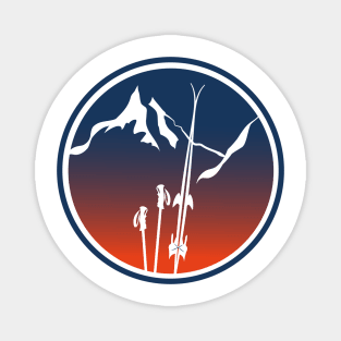 Ski and mountain gradient color Magnet