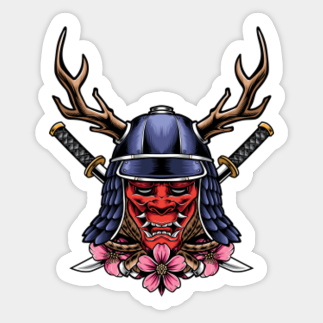 Oni Samurai Mask - Oni - Sticker | TeePublic