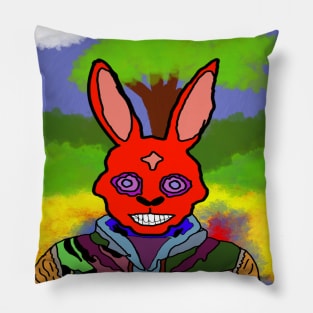 drawing rabbit of nightmares Pillow