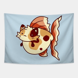 Chubby Goldfish Kitty Tapestry