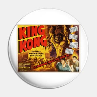 KING KONG Giant Gorilla Film Monster Thriller Advertisement Retro Movie Pin