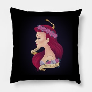 Mermaid tattoo Pillow