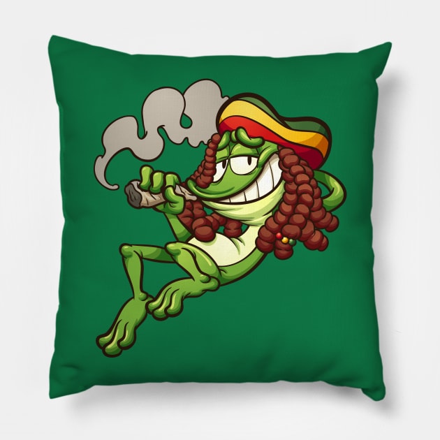 Rasta Frog Pillow by memoangeles