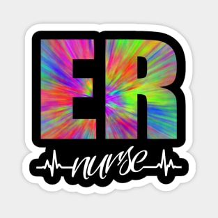 ER Nurse Heartbeat Tye Dye Magnet